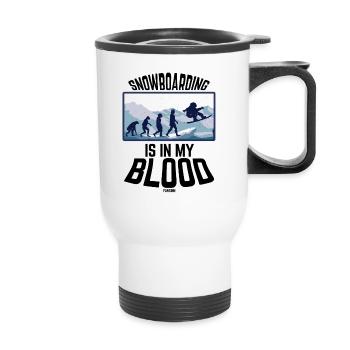 Le snowboard est dans mon sang - Tasse isotherme avec poignée - blanc - Devant