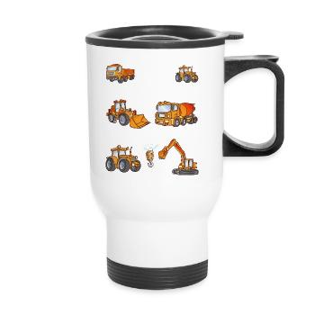 See you later, excavator! excavator design - Thermal mug with handle - white - Front