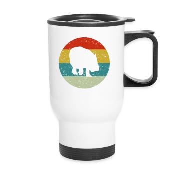hippo - Thermal mug with handle - white - Front