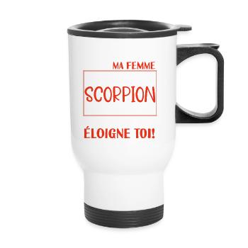 Ne me drague pas scorpion folle cadeau couple - Tasse isotherme avec poignée - blanc - Devant