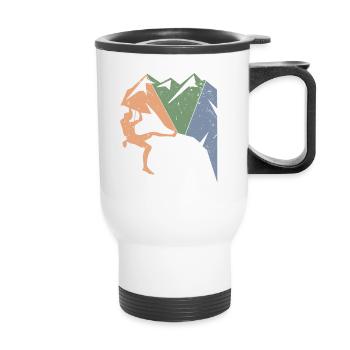 Vintage Climber Bouldering Retro Birthday Rock - Thermal mug with handle - white - Front