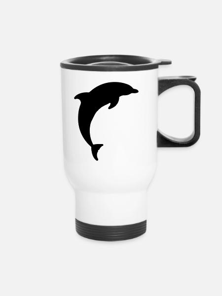 dolphin logo - Thermobecher mit Tragegriff - Weiß