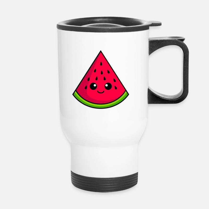 Bande dessinée pastèque - Tasse isotherme avec poignée - blanc