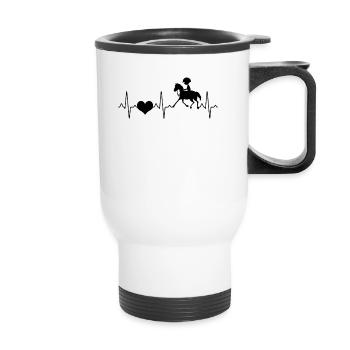 Sports équestres Heartbeat - Tasse isotherme avec poignée - blanc - Devant