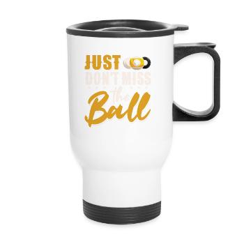 Billard Pool Billard Billardkugel Billardkö 8Ball - Thermobecher mit Tragegriff - Weiß - Vorne
