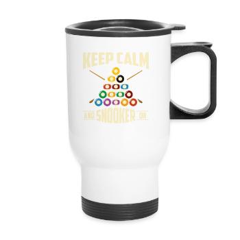Billiards Pool Billiards Billiards Ball Billiards Cook 8Ball - Thermal mug with handle - white - Front