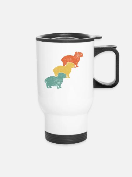 Capybara Capybara-Liebhaber - Thermobecher mit Tragegriff - Weiß