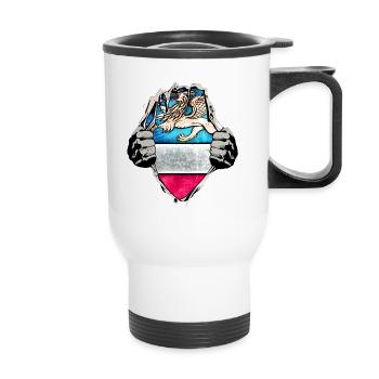 Rostock unterm Shirt - Thermobecher mit Tragegriff - Weiß - Vorne