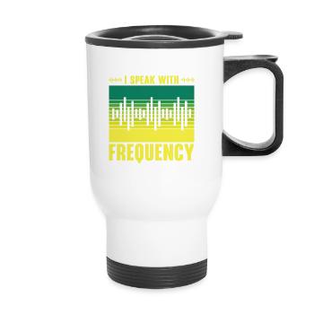 Funk Amateur Funker Funken Radio Hobby Geschenk - Thermobecher mit Tragegriff - Weiß - Vorne