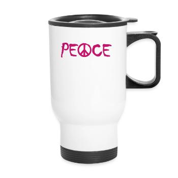 PAIX - avec le A comme symbole de paix Signe de paix - Tasse isotherme avec poignée - blanc - Devant
