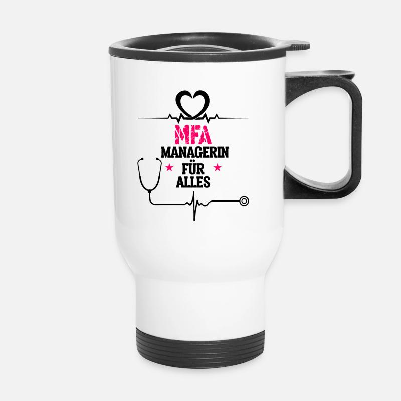 MFA-Managerin für alles - Thermobecher mit Tragegriff - Weiß