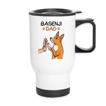 Basenji Chiens Papa Maître - Tasse isotherme avec poignée - blanc - Devant