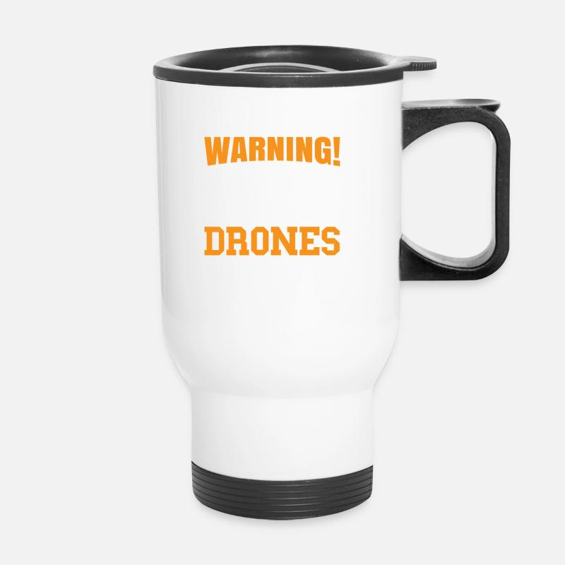 Drohne Drohnen Drohnenpilot Quadcopter - Thermobecher mit Tragegriff - Weiß