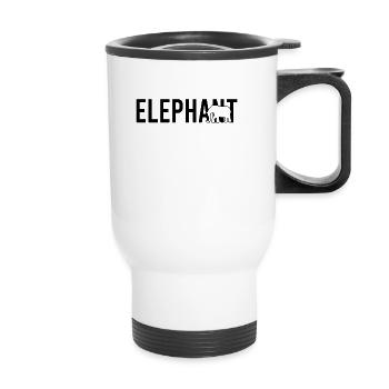 Elefant elephant - Thermobecher mit Tragegriff - Weiß - Vorne