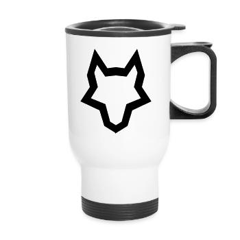 Wolf's Head Logo - Thermal mug with handle - white - Front
