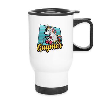 Gaymer Rainbow Gaming Égalité LGBT Pride - Tasse isotherme avec poignée - blanc - Devant