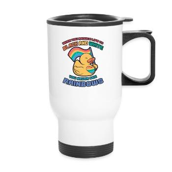 You Never See Rainbows Gay Pride LGBTGIA - Thermobecher mit Tragegriff - Weiß - Vorne