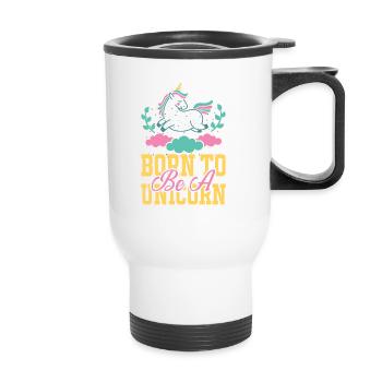 Einhorn est né pour être une licorne - Tasse isotherme avec poignée - blanc - Devant