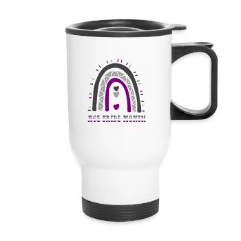 Happy Ace Pride Mois Asexuel Boho Rainbow - Tasse isotherme avec poignée - blanc - Devant