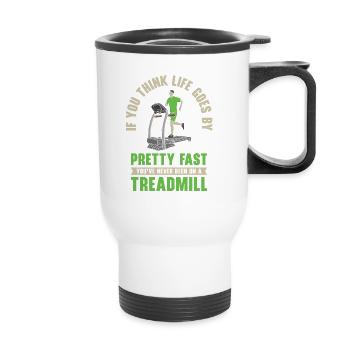 Jogger Runner Marathon Jogging Ski de fond - Tasse isotherme avec poignée - blanc - Devant