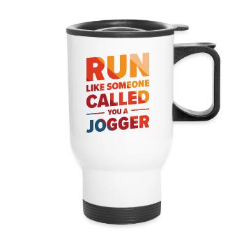 Jogger Runner Marathon Jogging Ski de fond - Tasse isotherme avec poignée - blanc - Devant