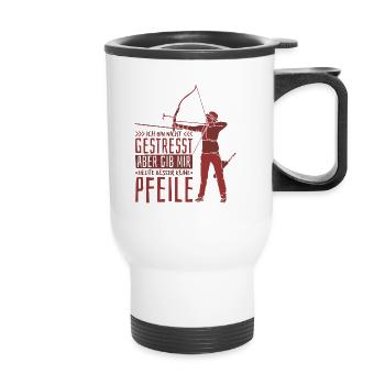 Archery Archery Archery Arrow - Thermal mug with handle - white - Front