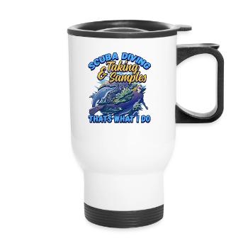 Scuba Diving & Taking Samples Marine Biologist - Thermal mug with handle - white - Front