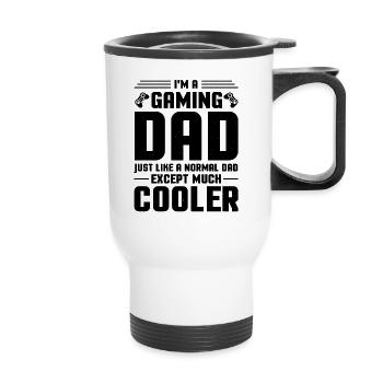 Fathers day Gaming dad - Thermal mug with handle - white - Front