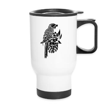 Perroquet amoureux des oiseaux perroquets oiseau perroquet - Tasse isotherme avec poignée - blanc - Devant