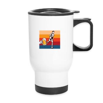 Jogger Runner Marathon Jogging Ski de fond - Tasse isotherme avec poignée - blanc - Devant