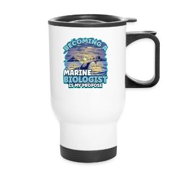 Becoming a future Marine Biologist is my propose - Thermal mug with handle - white - Front