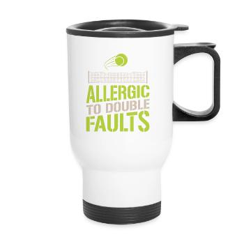Joueur de tennis Raquette de tennis Balle de tennis - Tasse isotherme avec poignée - blanc - Devant