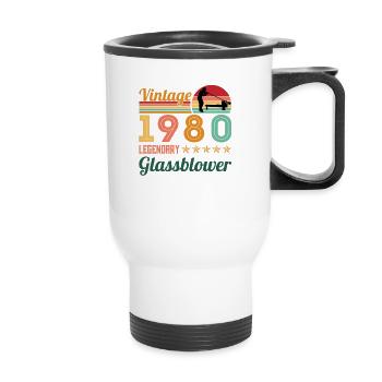 Souffleur de verre Souffleurs de verre Verre soufflant du verre - Tasse isotherme avec poignée - blanc - Devant