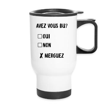 Homme qui a un trop bu - Tasse isotherme avec poignée - blanc - Devant