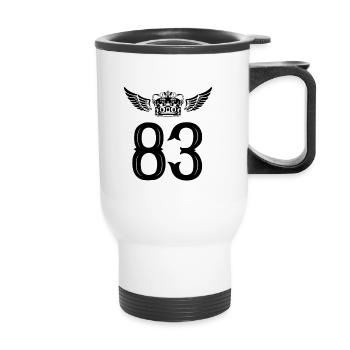 83 Number crown - Thermal mug with handle - white - Front