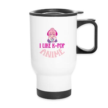 I Am A Simple Girl I Like K-Pop And Anime - Thermobecher mit Tragegriff - Weiß - Vorne