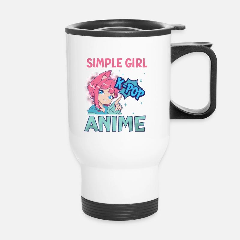 I Like K-Pop And Anime K-Pop - Thermal mug with handle - white