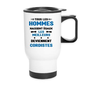 Les Meilleurs Hommes Deviennent Cordistes - Tasse isotherme avec poignée - blanc - Devant