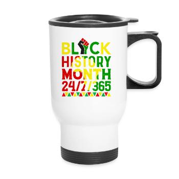 Black History Month Black History American - Thermobecher mit Tragegriff - Weiß - Vorne