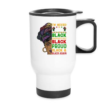 Black History Month Black History American - Thermobecher mit Tragegriff - Weiß - Vorne