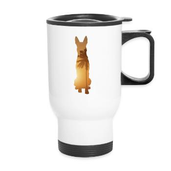 Summer beach - Malinois - Thermal mug with handle - white - Front
