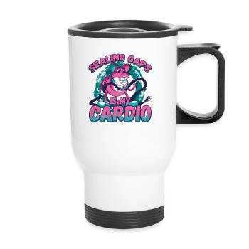 Sealing Caps Is My Cardio for a Pest Control - Thermal mug with handle - white - Front