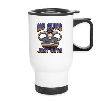 Conception de la ligne bleue pour un agent de police - Tasse isotherme avec poignée - blanc - Devant