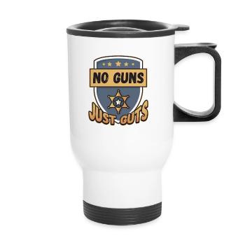 Conception de la ligne bleue pour un agent de police - Tasse isotherme avec poignée - blanc - Devant