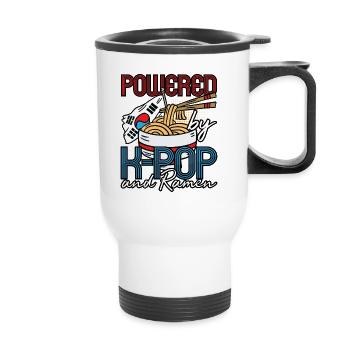 KPop Fashion Design pour un fan de bol de nouilles Ramen - Tasse isotherme avec poignée - blanc - Devant