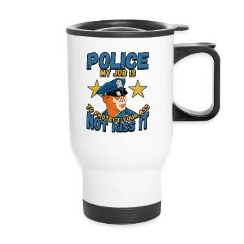 Law Enforcment Design for a Police Officer - Thermal mug with handle - white - Front