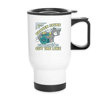Conception de fauteuil roulant pour handicapés pour une amputation - Tasse isotherme avec poignée - blanc - Devant
