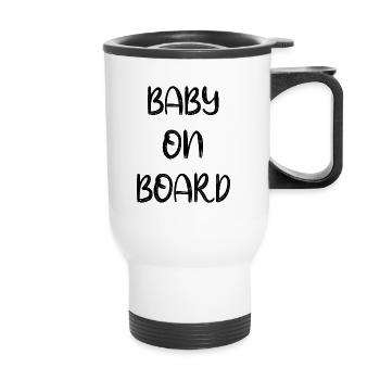 Bébé à bord - Tasse isotherme avec poignée - blanc - Devant