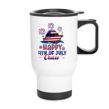 Happy 4th of July Cruise - Thermobecher mit Tragegriff - Weiß - Vorne