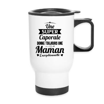 Future mère maman cadeau drôle caporale militaire - Tasse isotherme avec poignée - blanc - Devant